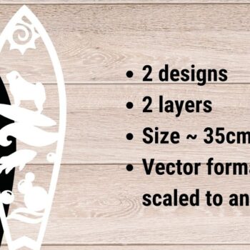 Intra απο ξύλο plywood 3mm-4mm πάχος 3D Layered , Surf Wall Art, Pug Dog Δίασταση 40x40 cm INTRAFABR-91782172 - Image 2