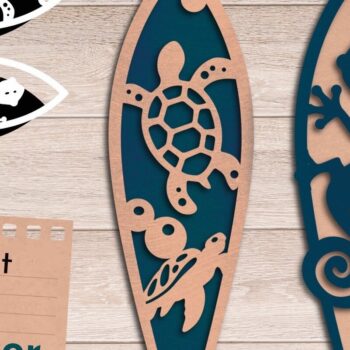 Intra απο ξύλο plywood 3mm-4mm πάχος 3D Layered , Surf Wall Art, Καλοκαίρι Δίασταση 40x40 cm INTRAFABR-68148441 - Image 1