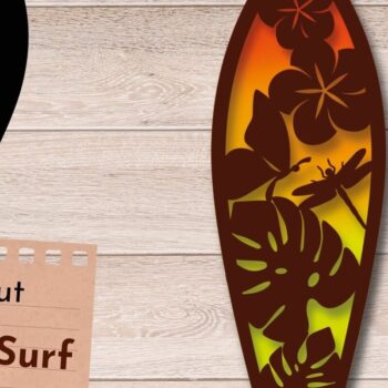 Intra απο ξύλο plywood 3mm-4mm πάχος 3D Layered , Surf Wall Art, Tropical Δίασταση 40x40 cm INTRAFABR-62972294 - Image 1