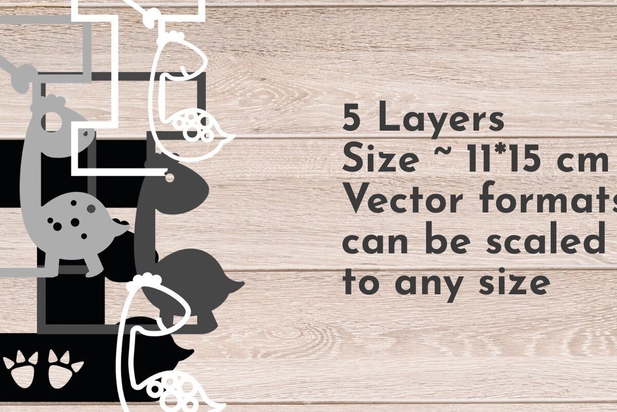 Intra απο ξύλο plywood 3mm-4mm πάχος 3D LETTER I , Dino Birthday Δίασταση 15x15 cm INTRAFABR-59254858 - Image 2