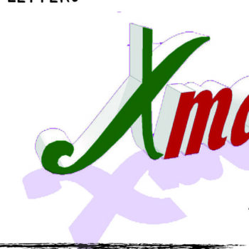Intra απο ξύλο plywood 3mm-4mm πάχος 3D Γράμματα: Χειρόγραφο XMAS Δίασταση 15x15 cm INTRAFABR-21532287 - Image 1