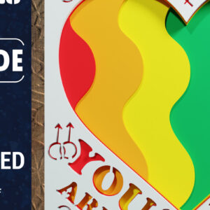 Intra απο ξύλο plywood 3mm-4mm πάχος 3d LGBT Pride Papercut Δίασταση 1200x1200 cm INTRAFABR-71811785