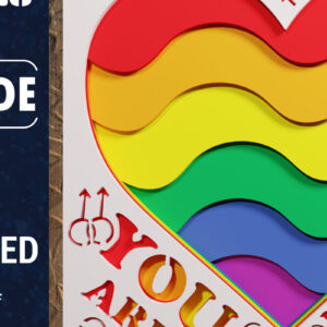 Intra απο ξύλο plywood 3mm-4mm πάχος 3d LGBT Pride Papercut Δίασταση 1200x1200 cm INTRAFABR-71811816
