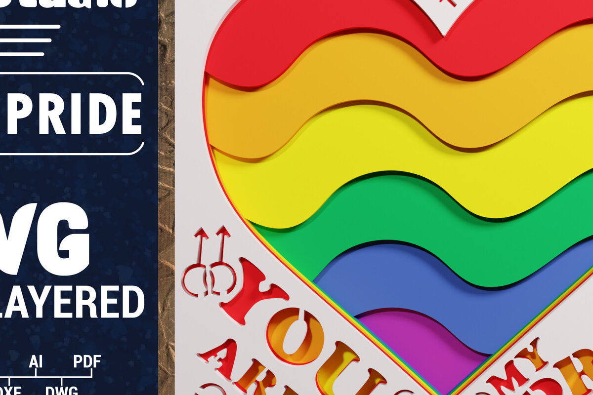 Intra απο ξύλο plywood 3mm-4mm πάχος 3d LGBT Pride Papercut Δίασταση 1200x1200 cm INTRAFABR-71811816