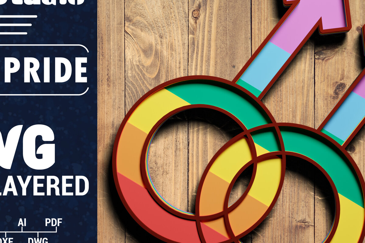 Intra απο ξύλο plywood 3mm-4mm πάχος 3d LGBT Pride Papercut Δίασταση 1200x1200 cm INTRAFABR-71811829