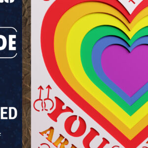 Intra απο ξύλο plywood 3mm-4mm πάχος 3d LGBT Pride Papercut Δίασταση 1200x1200 cm INTRAFABR-71811750
