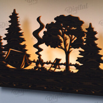 Intra απο ξύλο plywood 3mm-4mm πάχος Τρισδιάστατη Lightbox Δίασταση 30x20 cm INTRAFABR-122457806 - Image 1
