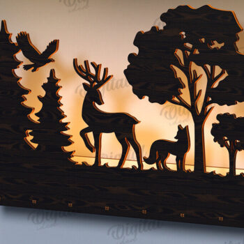 Intra απο ξύλο plywood 3mm-4mm πάχος Τρισδιάστατη Lightbox. Σκηνή της Φύσης Δίασταση 30x20 cm INTRAFABR-122457115 - Image 1