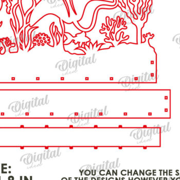 Intra απο ξύλο plywood 3mm-4mm πάχος Τρισδιάστατη Lightbox. Θαλάσσια ζωή Δίασταση 30x20 cm INTRAFABR-122456634 - Image 2