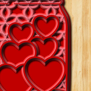 Intra απο ξύλο plywood 3mm-4mm πάχος 3D Love Jar Cut  Δίασταση 30x30 cm INTRAFABR-24575747