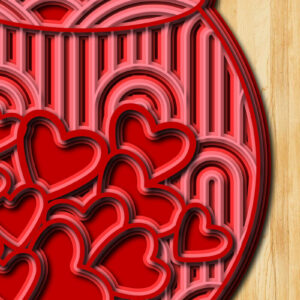 Intra απο ξύλο plywood 3mm-4mm πάχος 3D Love Jar Cut  Δίασταση 30x30 cm INTRAFABR-24575522
