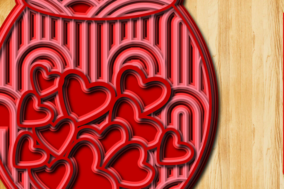 Intra απο ξύλο plywood 3mm-4mm πάχος 3D Love Jar Cut  Δίασταση 30x30 cm INTRAFABR-24575522