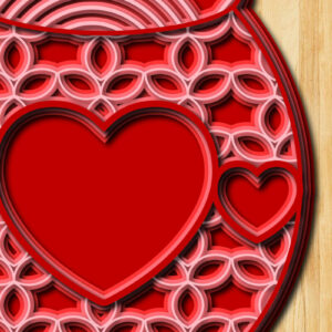 Intra απο ξύλο plywood 3mm-4mm πάχος 3D Love Jar Cut  Δίασταση 30x30 cm INTRAFABR-24574314