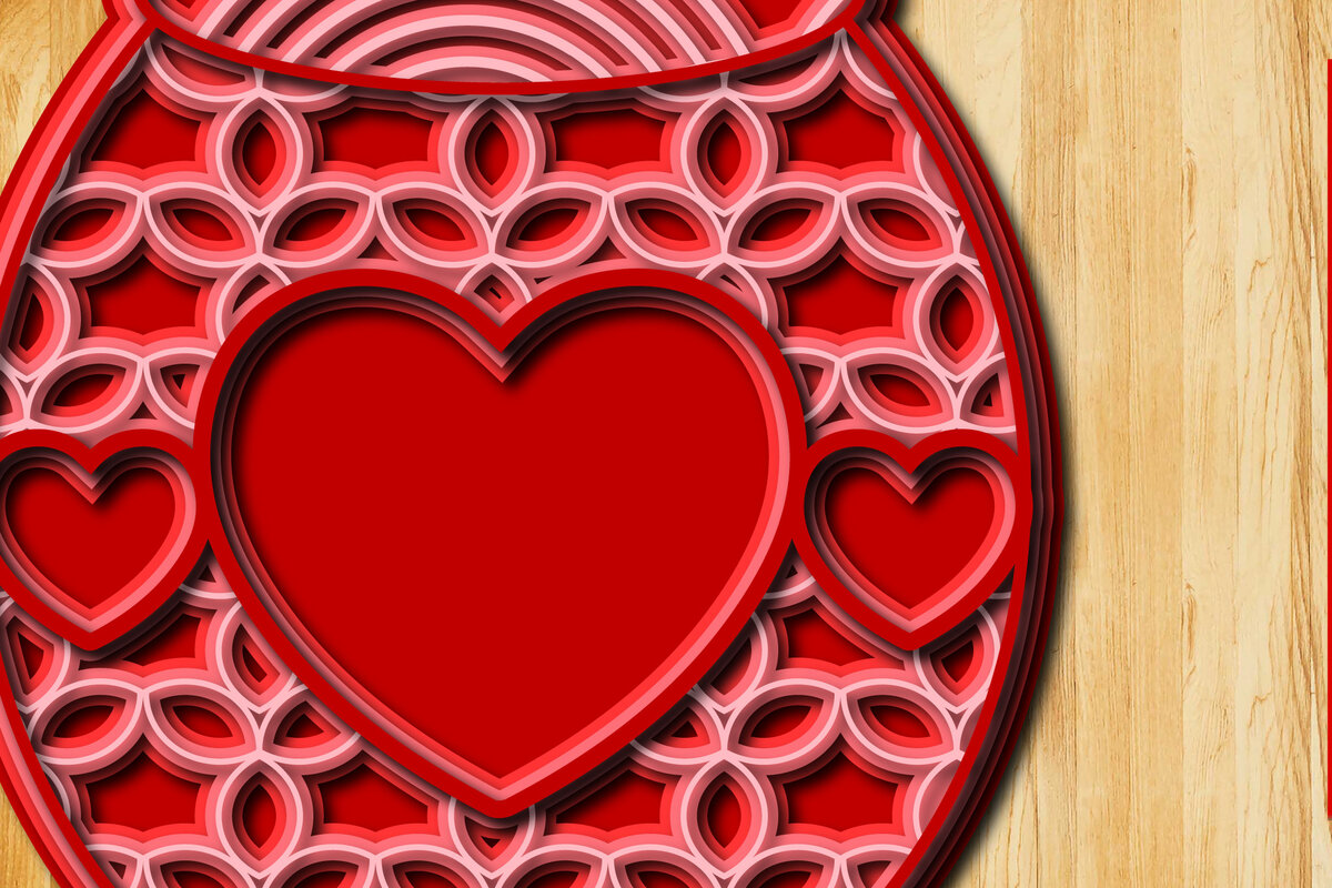 Intra απο ξύλο plywood 3mm-4mm πάχος 3D Love Jar Cut  Δίασταση 30x30 cm INTRAFABR-24574314