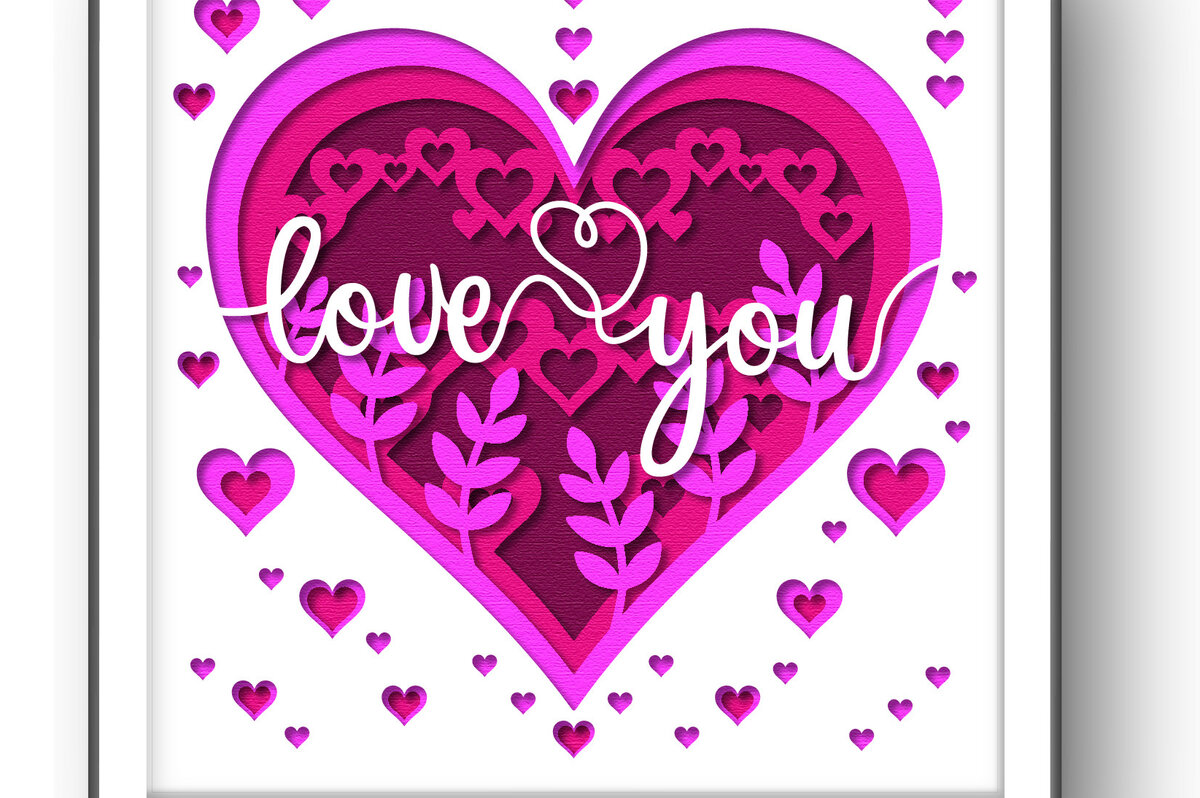 Intra απο ξύλο plywood 3mm-4mm πάχος 3D Love You Shadow Box Δίασταση 25x25 cm INTRAFABR-61442127