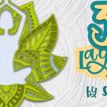 Intra απο ξύλο plywood 3mm-4mm πάχος 3D Mandala 04 Layered Design Yoga Δίασταση 30x30 cm INTRAFABR-36046704 - Image 1