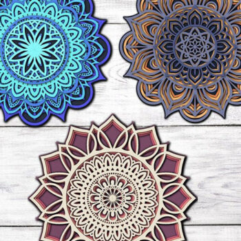 Intra απο ξύλο plywood 3mm-4mm πάχος 3D Mandala - Mandala Δίασταση 30x30 cm INTRAFABR-101198559 - Image 1