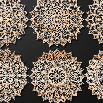 Intra απο ξύλο plywood 3mm-4mm πάχος Τρισδιάστατη δέσμη Mandala για Cricut Δίασταση 30x30 cm INTRAFABR-124398658 - Image 1