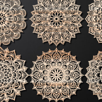 Intra απο ξύλο plywood 3mm-4mm πάχος Τρισδιάστατη δέσμη Mandala για Cricut Δίασταση 30x30 cm INTRAFABR-124398765 - Image 1