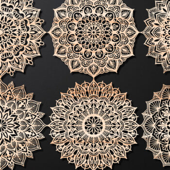 Intra απο ξύλο plywood 3mm-4mm πάχος Τρισδιάστατη δέσμη Mandala για Cricut Δίασταση 30x30 cm INTRAFABR-124398836 - Image 1