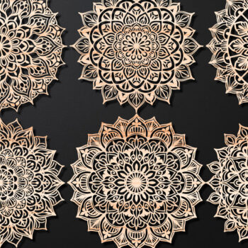 Intra απο ξύλο plywood 3mm-4mm πάχος Τρισδιάστατη δέσμη Mandala για Cricut Δίασταση 30x30 cm INTRAFABR-124399031 - Image 1