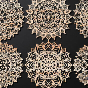 Intra απο ξύλο plywood 3mm-4mm πάχος Τρισδιάστατη δέσμη Mandala για Cricut Δίασταση 30x30 cm INTRAFABR-124399110 - Image 1