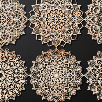 Intra απο ξύλο plywood 3mm-4mm πάχος Τρισδιάστατη δέσμη Mandala για Cricut Δίασταση 30x30 cm INTRAFABR-124398647 - Image 1