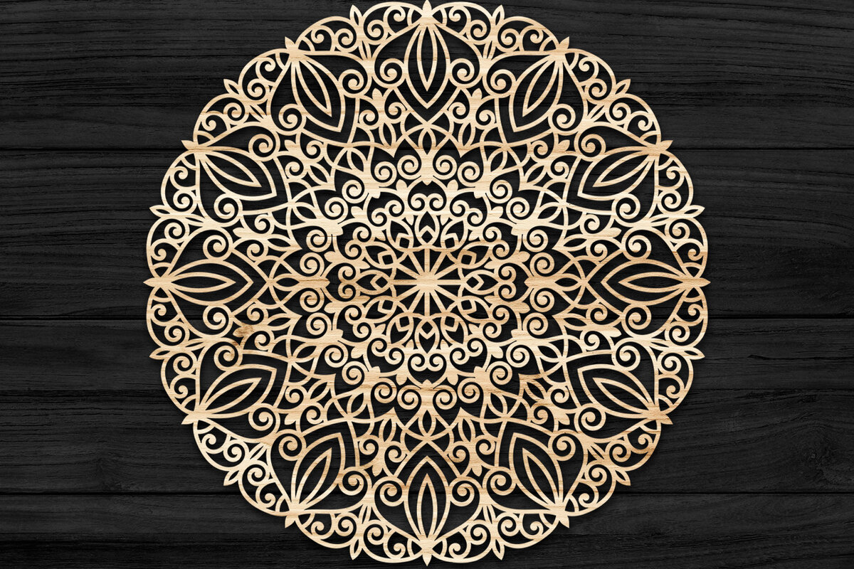 Intra απο ξύλο plywood 3mm-4mm πάχος Τρισδιάστατη Mandala Δίασταση 30x30 cm INTRAFABR-74286905