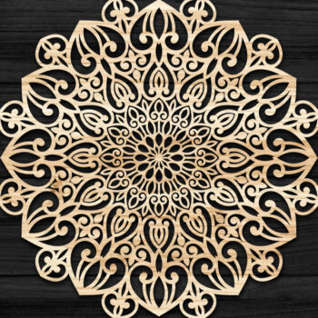 Intra απο ξύλο plywood 3mm-4mm πάχος Τρισδιάστατη Mandala Δίασταση 30x30 cm INTRAFABR-74287139 - Image 1