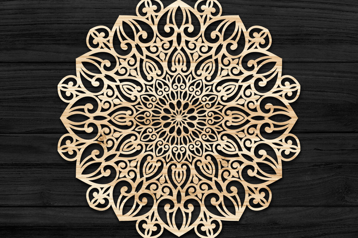 Intra απο ξύλο plywood 3mm-4mm πάχος Τρισδιάστατη Mandala Δίασταση 30x30 cm INTRAFABR-74287139