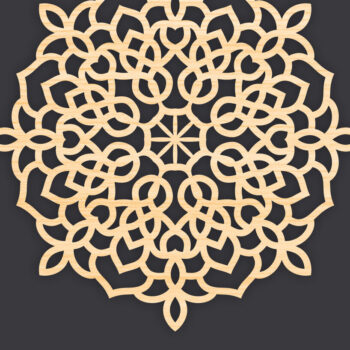 Intra απο ξύλο plywood 3mm-4mm πάχος Τρισδιάστατη Mandala Δίασταση 30x30 cm INTRAFABR-86061817 - Image 1