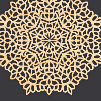 Intra απο ξύλο plywood 3mm-4mm πάχος Τρισδιάστατη Mandala Δίασταση 30x30 cm INTRAFABR-86061827 - Image 1