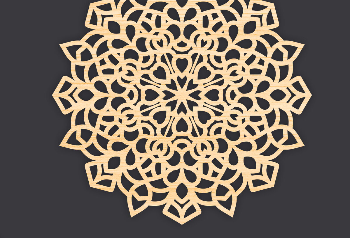 Intra απο ξύλο plywood 3mm-4mm πάχος Τρισδιάστατη Mandala Δίασταση 30x30 cm INTRAFABR-86061834