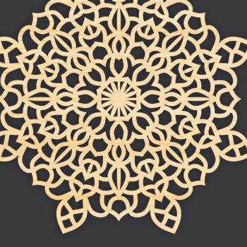 Intra απο ξύλο plywood 3mm-4mm πάχος Τρισδιάστατη Mandala Δίασταση 30x30 cm INTRAFABR-86061857 - Image 1