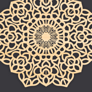 Intra απο ξύλο plywood 3mm-4mm πάχος Τρισδιάστατη Mandala Δίασταση 30x30 cm INTRAFABR-86061865 - Image 1