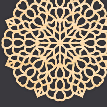 Intra απο ξύλο plywood 3mm-4mm πάχος Τρισδιάστατη Mandala Δίασταση 30x30 cm INTRAFABR-86061886 - Image 1