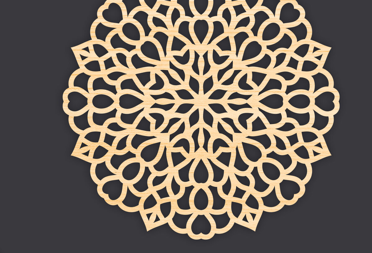 Intra απο ξύλο plywood 3mm-4mm πάχος Τρισδιάστατη Mandala Δίασταση 30x30 cm INTRAFABR-86061886