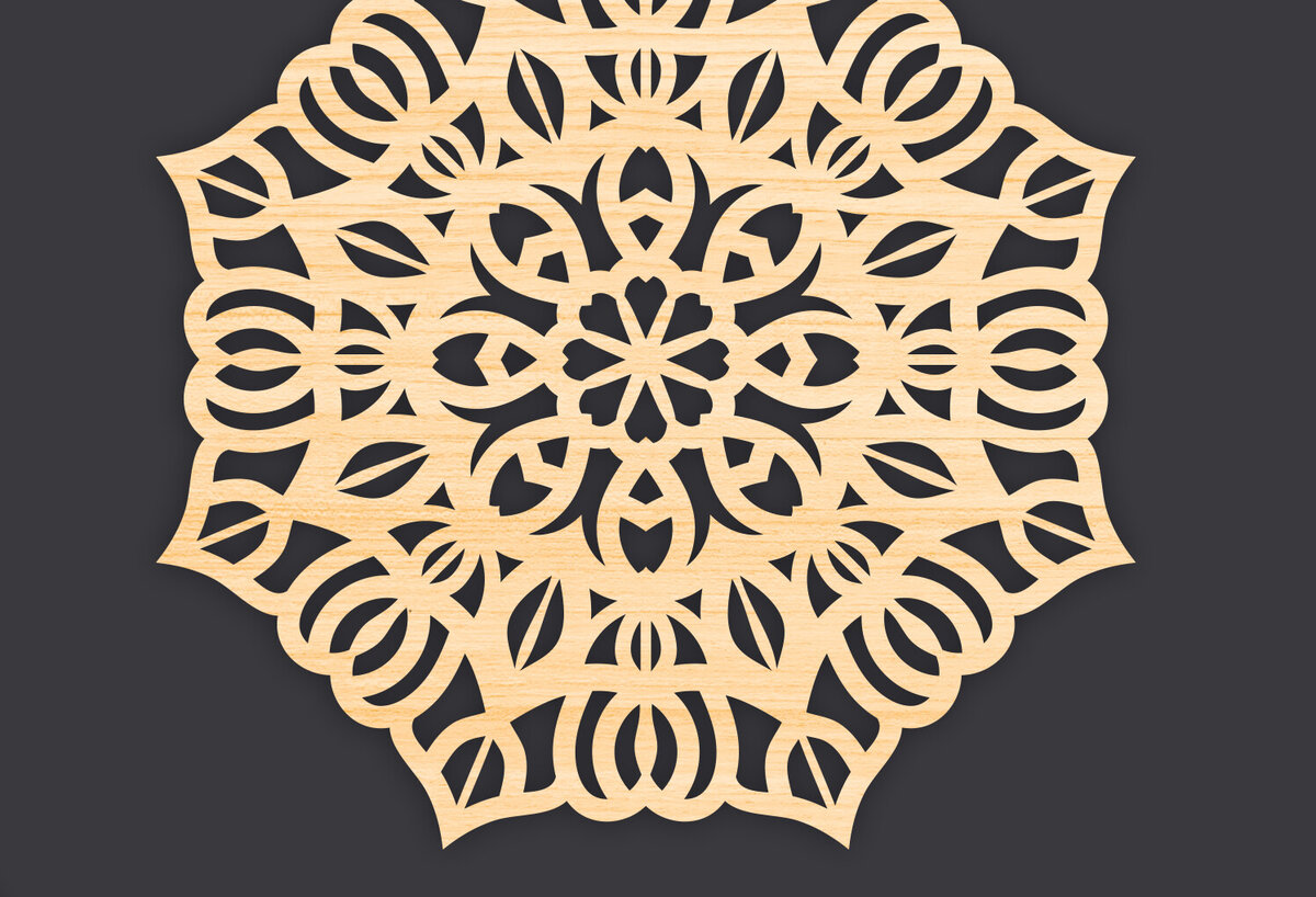 Intra απο ξύλο plywood 3mm-4mm πάχος Τρισδιάστατη Mandala Δίασταση 30x30 cm INTRAFABR-86061899