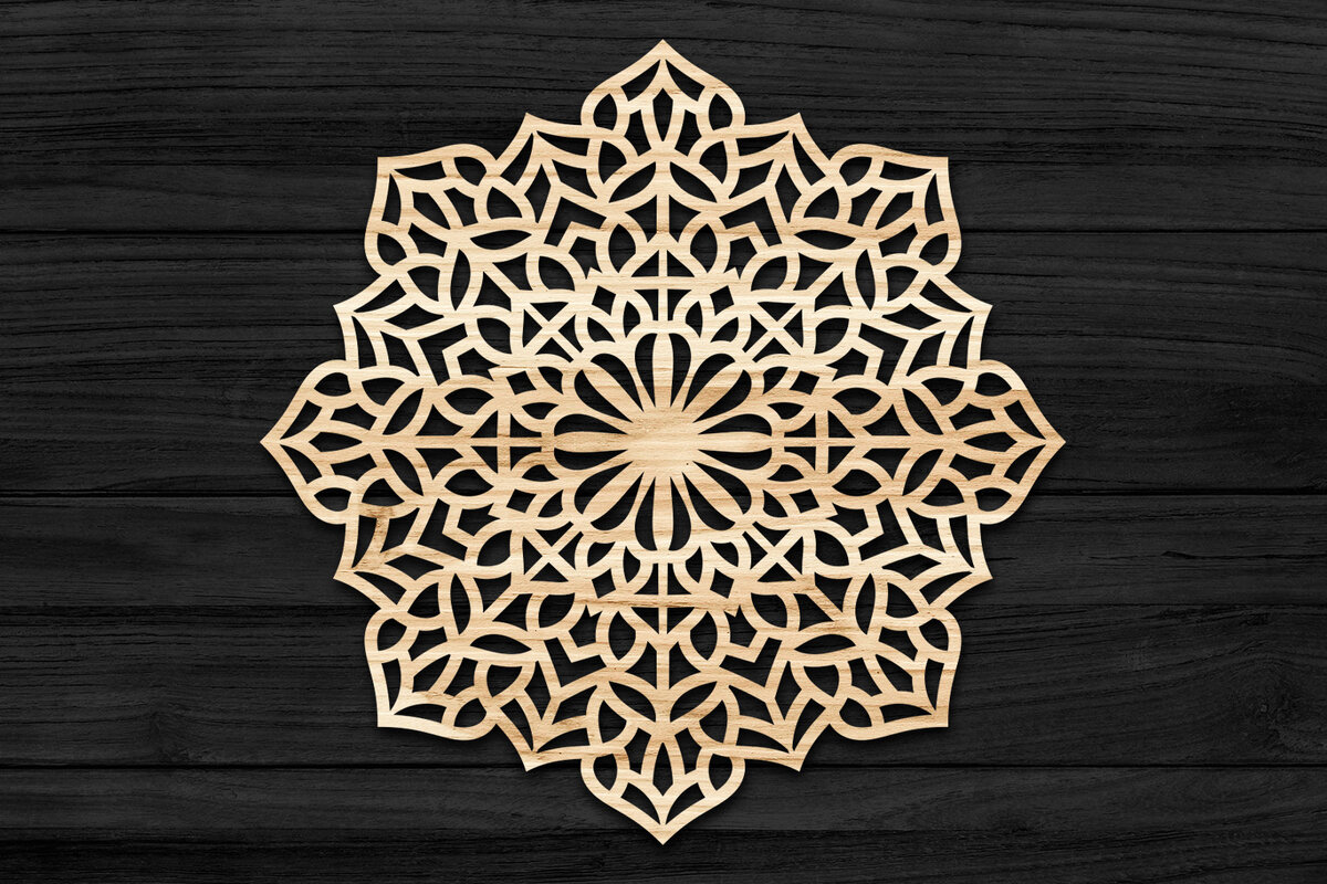 Intra απο ξύλο plywood 3mm-4mm πάχος Τρισδιάστατη Mandala Δίασταση 30x30 cm INTRAFABR-69579412