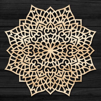 Intra απο ξύλο plywood 3mm-4mm πάχος Τρισδιάστατη Mandala Δίασταση 30x30 cm INTRAFABR-69582134 - Image 1