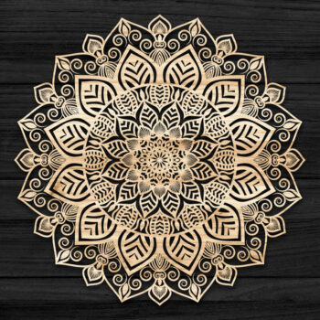 Intra απο ξύλο plywood 3mm-4mm πάχος Τρισδιάστατη Mandala Δίασταση 30x30 cm INTRAFABR-69583470 - Image 1