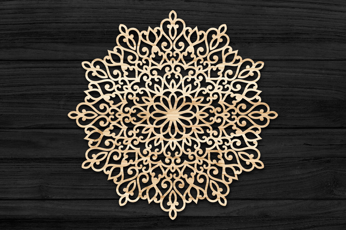 Intra απο ξύλο plywood 3mm-4mm πάχος Τρισδιάστατη Mandala Δίασταση 30x30 cm INTRAFABR-69585389