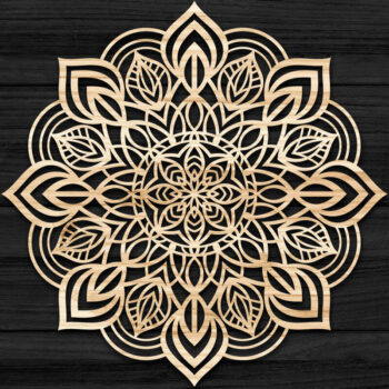 Intra απο ξύλο plywood 3mm-4mm πάχος Τρισδιάστατη Mandala Δίασταση 30x30 cm INTRAFABR-73584102 - Image 1