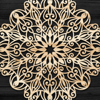 Intra απο ξύλο plywood 3mm-4mm πάχος Τρισδιάστατη Mandala Δίασταση 30x30 cm INTRAFABR-74274000 - Image 1