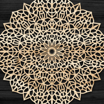 Intra απο ξύλο plywood 3mm-4mm πάχος Τρισδιάστατη Mandala Δίασταση 30x30 cm INTRAFABR-74281527 - Image 1