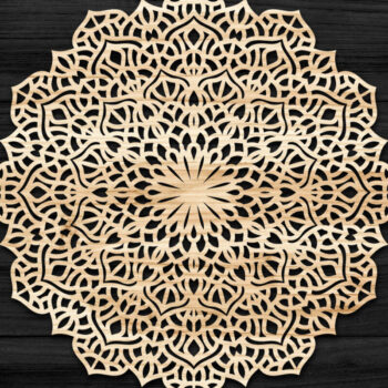 Intra απο ξύλο plywood 3mm-4mm πάχος Τρισδιάστατη Mandala Δίασταση 30x30 cm INTRAFABR-74282707 - Image 1