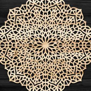 Intra απο ξύλο plywood 3mm-4mm πάχος Τρισδιάστατη Mandala Δίασταση 30x30 cm INTRAFABR-74283783 - Image 1