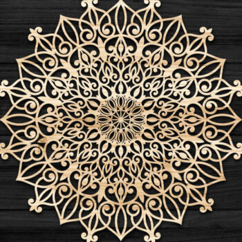 Intra απο ξύλο plywood 3mm-4mm πάχος Τρισδιάστατη Mandala Δίασταση 30x30 cm INTRAFABR-74284602 - Image 1