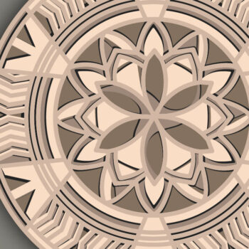 Intra απο ξύλο plywood 3mm-4mm πάχος 3D Mandala Multilayer /Viking Runes Δίασταση 30x30 cm INTRAFABR-62870114 - Image 1