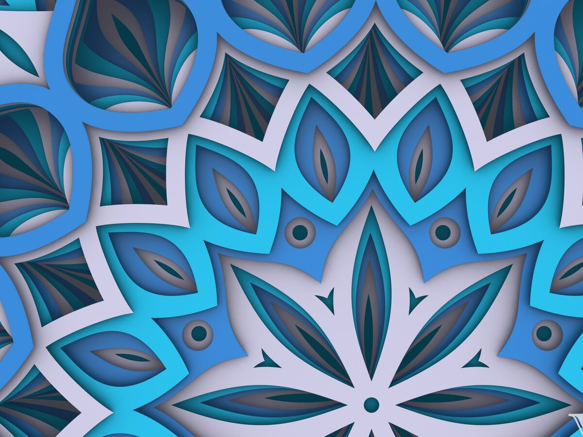 Intra απο ξύλο plywood 3mm-4mm πάχος Κουτί σκιάς με μοτίβο 3D Mandala, 3D λουλούδι Δίασταση 30x30 cm INTRAFABR-30018456 - Image 7